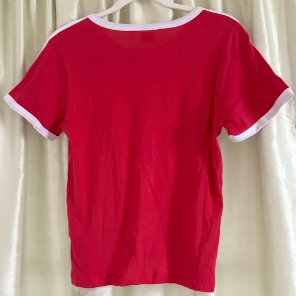 Urban Outfitters exclusive: Le Sport graphic fitted baby tee, red, XXL, NWT - Picture 3 of 4